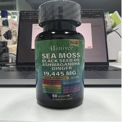 Sea Moss 7000mg Black Seed Oil 4000mg Ashwagandha 2000mg Turmeric 2000mg Bladderwrack 2000mg Burdock 2000mg & Ginger Vitamin C Vitamin D3 With Elderberry Manuka Dandelion Yellow Dock Chlorophyll ACV